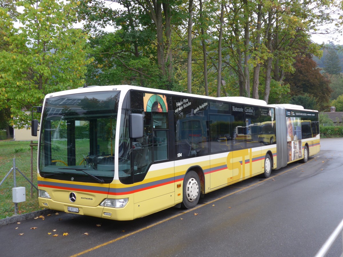 (155'581) - STI Thun - Nr. 134/BE 801'134 - Mercedes am 10. Oktober 2014 bei der Schifflndte Thun