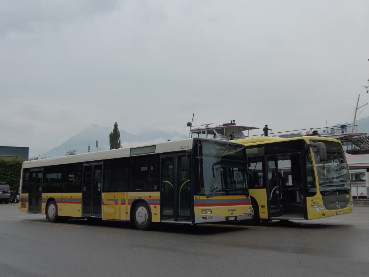 (155'584) - STI Thun - Nr. 101/BE 577'101 - MAN am 10. Oktober 2014 bei der Schifflndte Thun