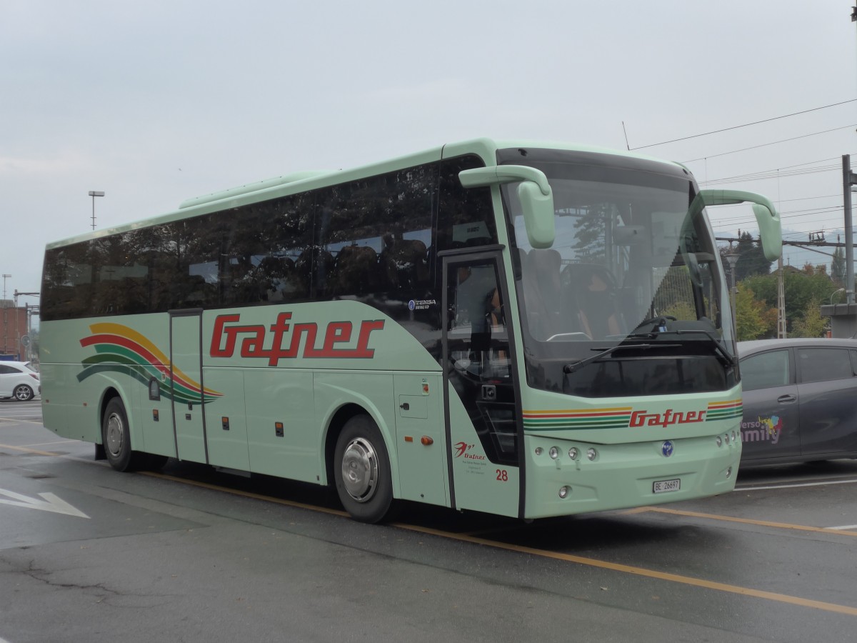 (155'588) - Gafner, Thun - Nr. 28/BE 26'697 - Temsa am 10. Oktober 2014 in Thun, CarTerminal