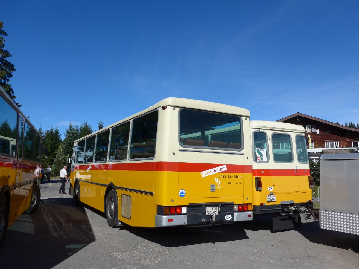 (155'636) - Leuenberger, Kirchberg - BE 70'492 - Saurer/Lauber (ex Niederer, Filzbach Nr. 11) am 12. Oktober 2014 in Willerzell, Rest. Sattelegg