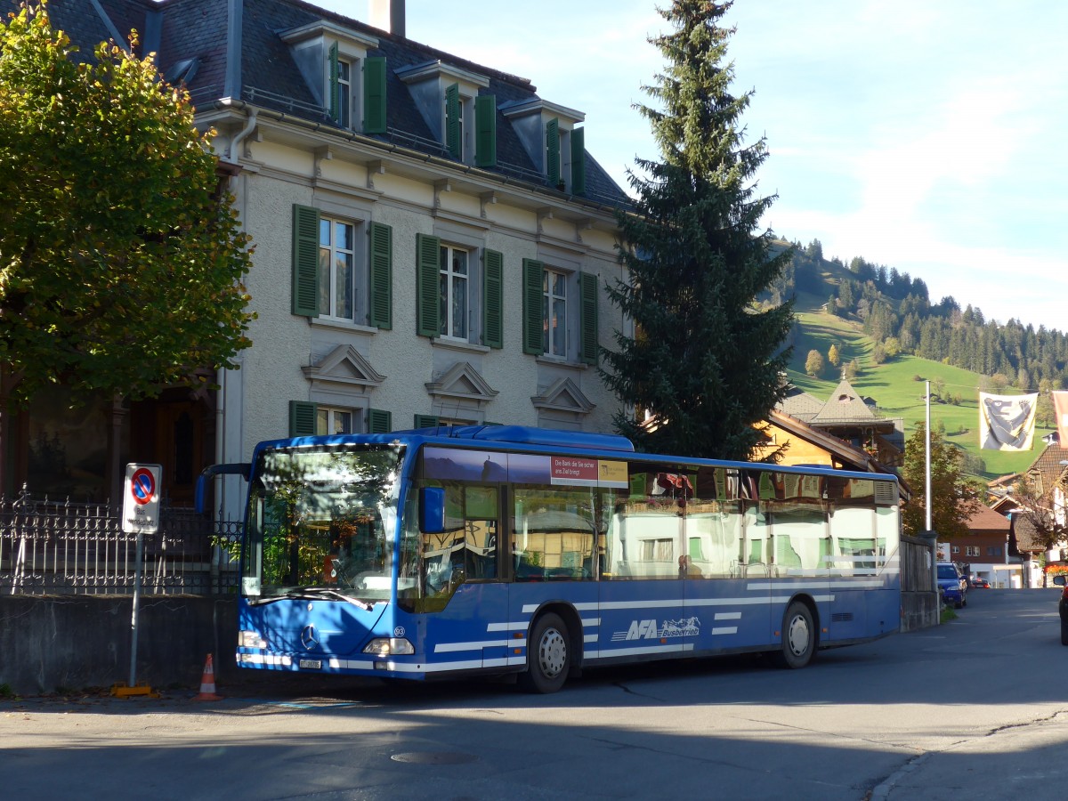 (155'866) - AFA Adelboden - Nr. 93/BE 26'705 - Mercedes (ex Nr. 5) am 19. Oktober 2014 beim Bahnhof Zweisimmen