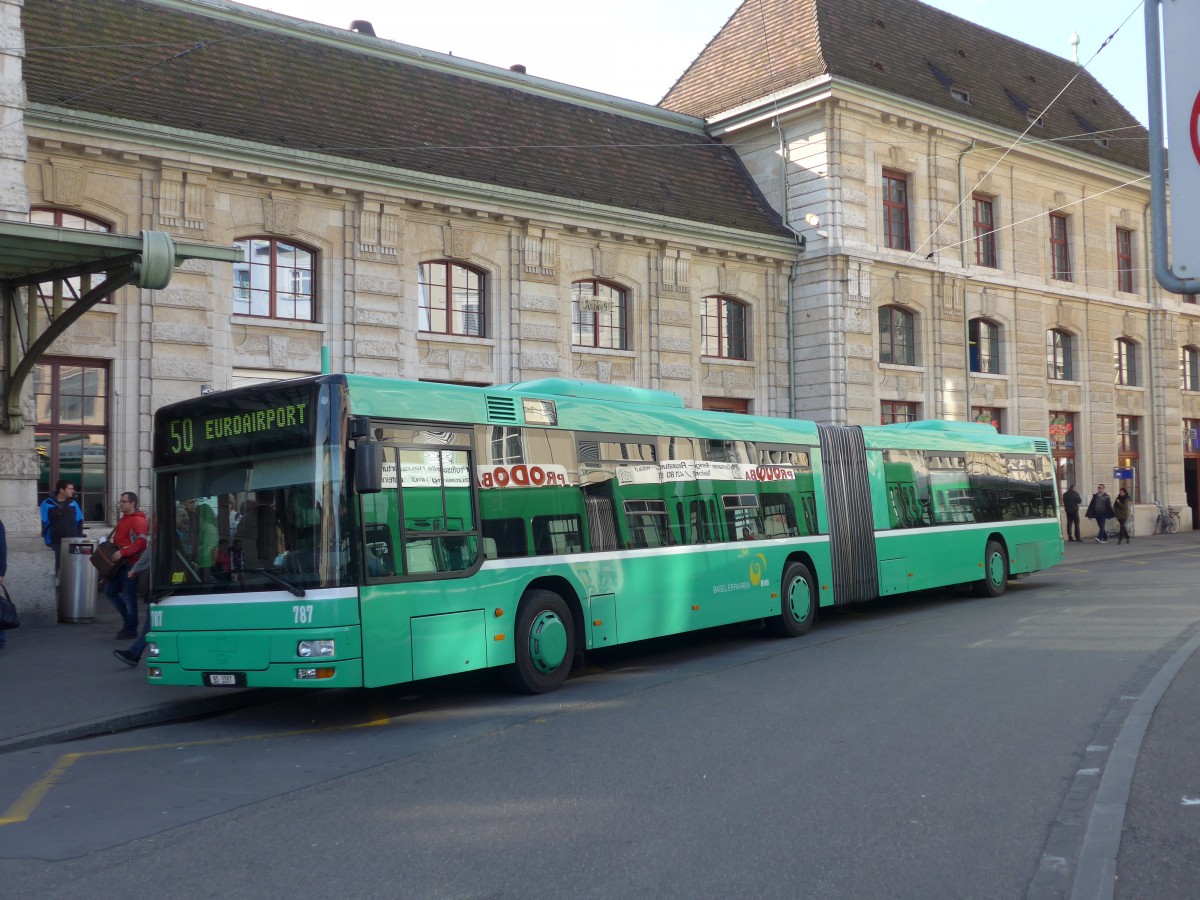 (156'138) - BVB Basel - Nr. 787/BS 3287 - MAN am 27. Oktober 2014 beim Bahnhof Basel