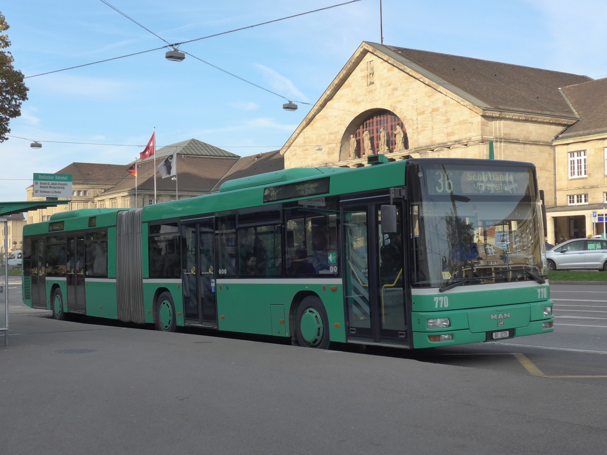 (156'170) - BVB Basel - Nr. 770/BS 3270 - MAN am 27. Oktober 2014 in Basel, Badischer Bahnhof