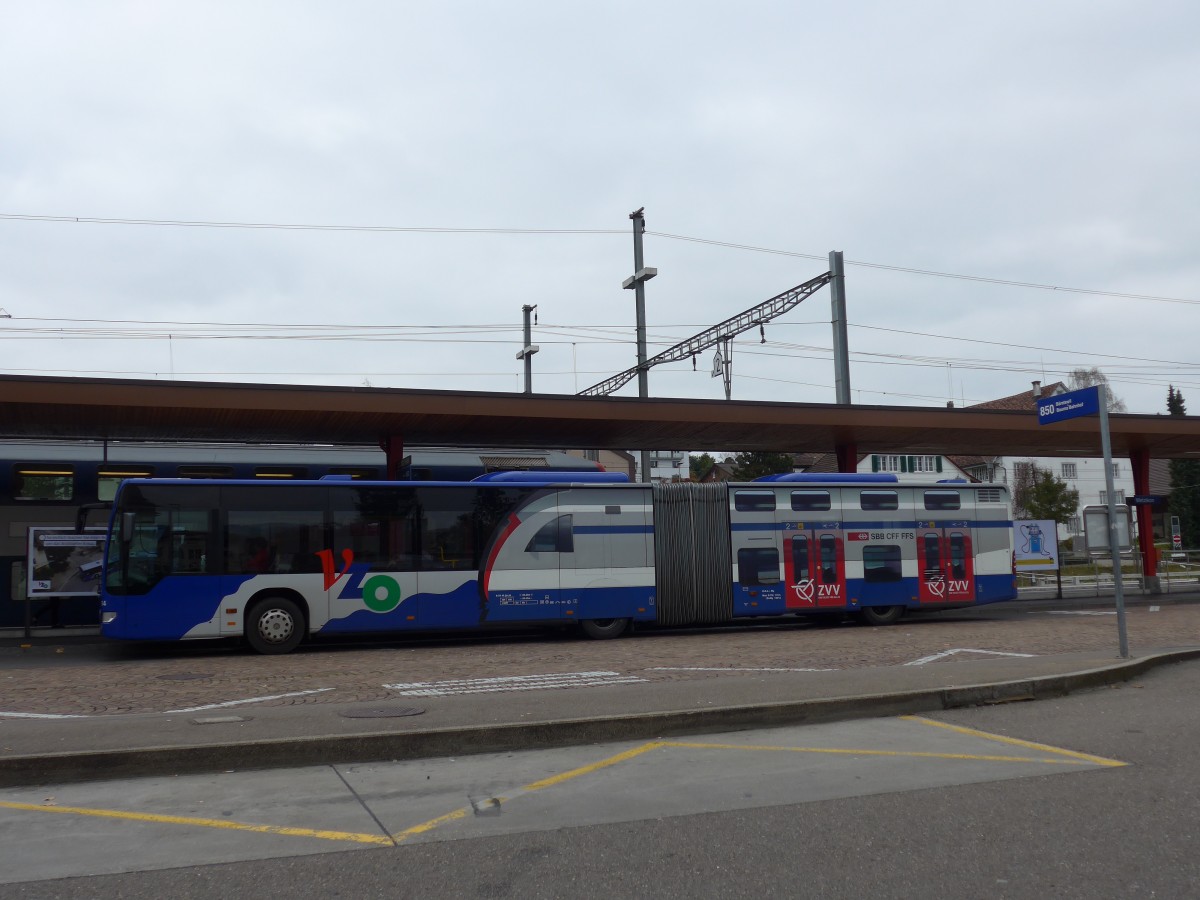 (156'208) - VZO Grningen - Nr. 114/ZH 745'114 - Mercedes am 28. Oktober 2014 beim Bahnhof Wetzikon