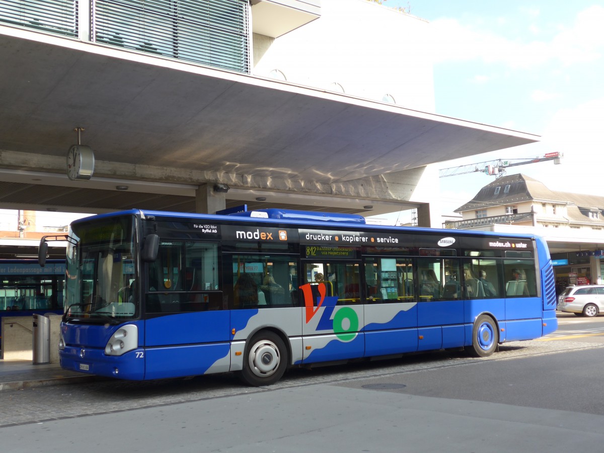 (156'255) - Ryffel, Uster - Nr. 72/ZH 661'684 - Irisbus am 28. Oktober 2014 beim Bahnhof Uster