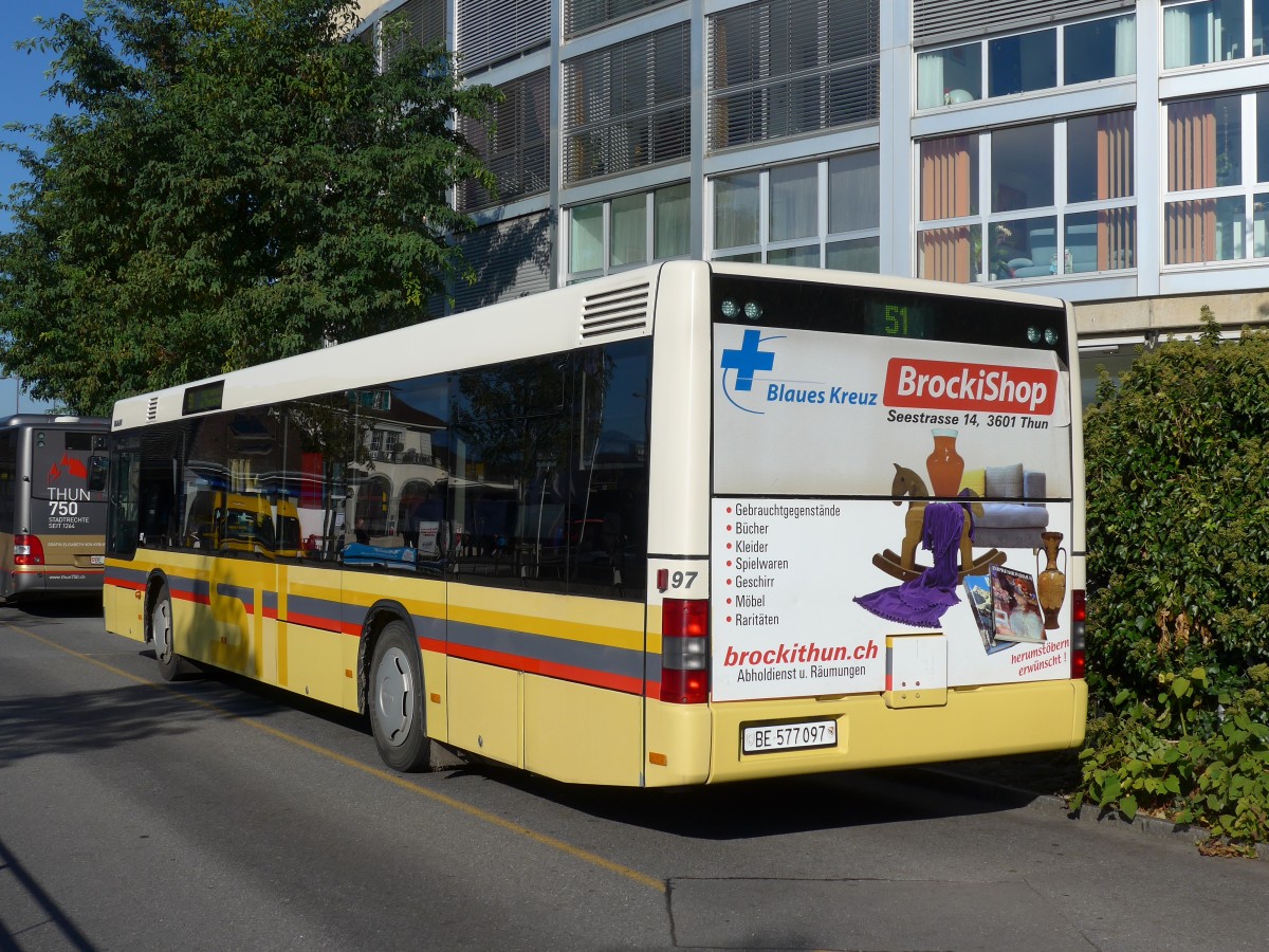 (156'330) - STI Thun - Nr. 97/BE 577'097 - MAN am 29. Oktober 2014 bei der Schifflndte Thun