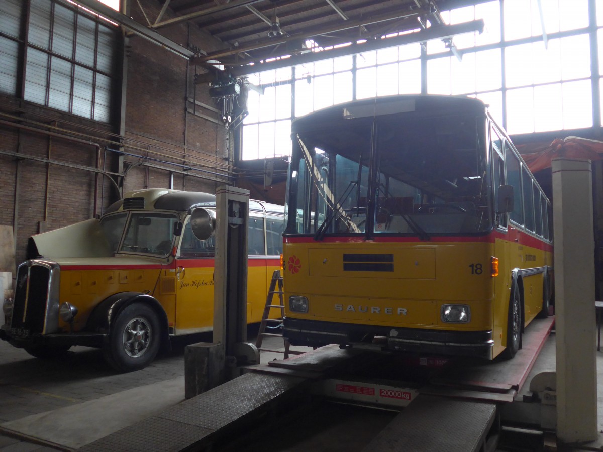 (156'899) - FRAM Drachten - Nr. 18 - Saurer/R&J (ex P 24'364) am 20. November 2014 in Drachten, Autobusmuseum