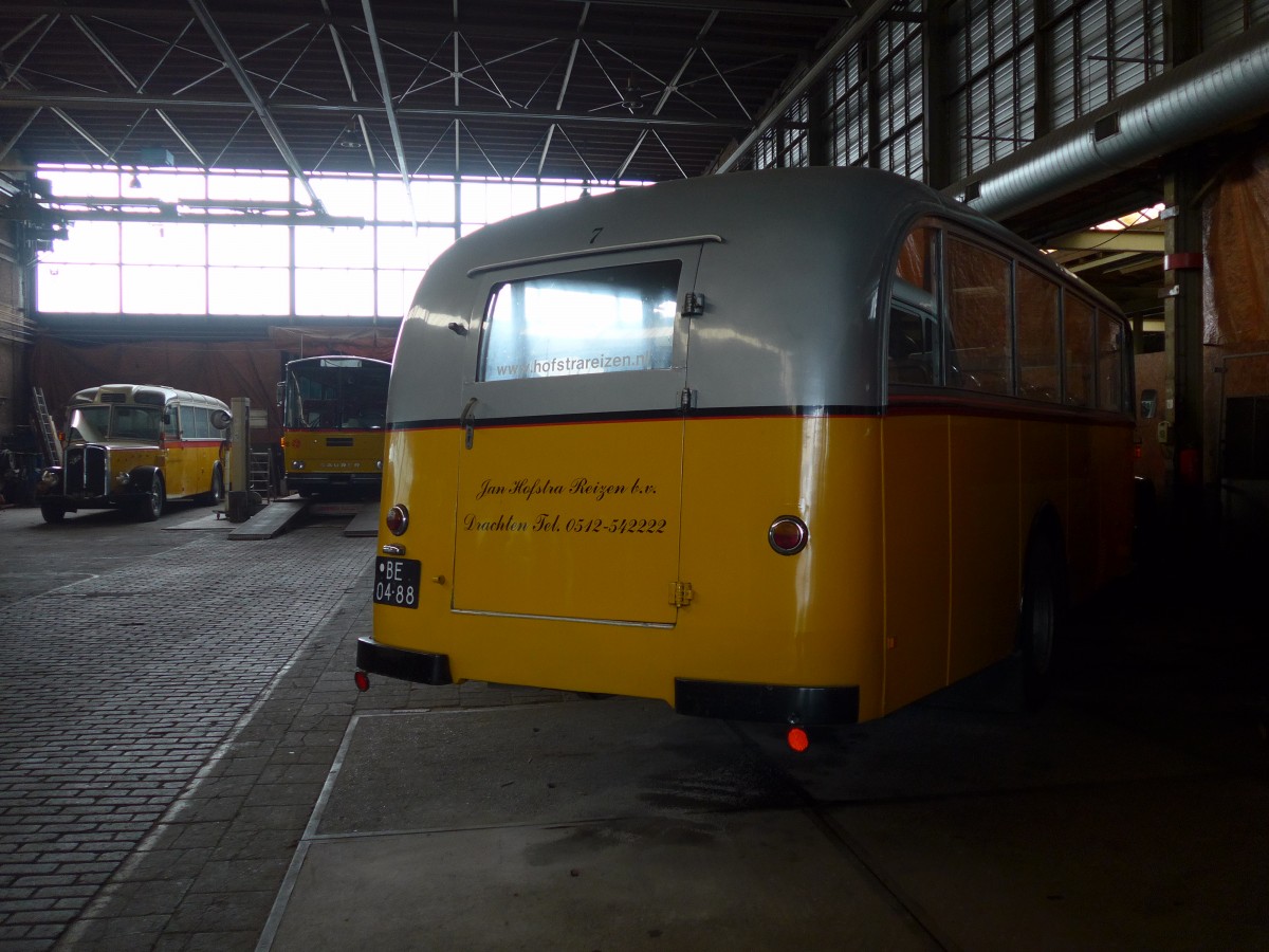 (156'912) - FRAM Drachten - Nr. 7/BE-04-88 - Saurer/Lauber (ex Billieux, Martigny; ex Bruttin, Nax) am 20. November 2014 in Drachten, Autobusmuseum