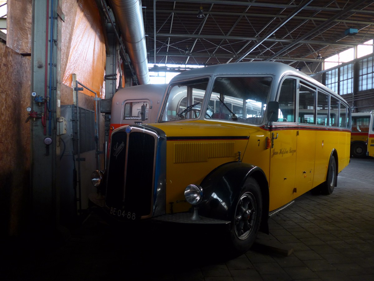 (156'951) - FRAM Drachten - Nr. 7/BE-04-88 - Saurer/Lauber (ex Billieux, Martigny; ex Bruttin, Nax) am 20. November 2014 in Drachten, Autobusmuseum