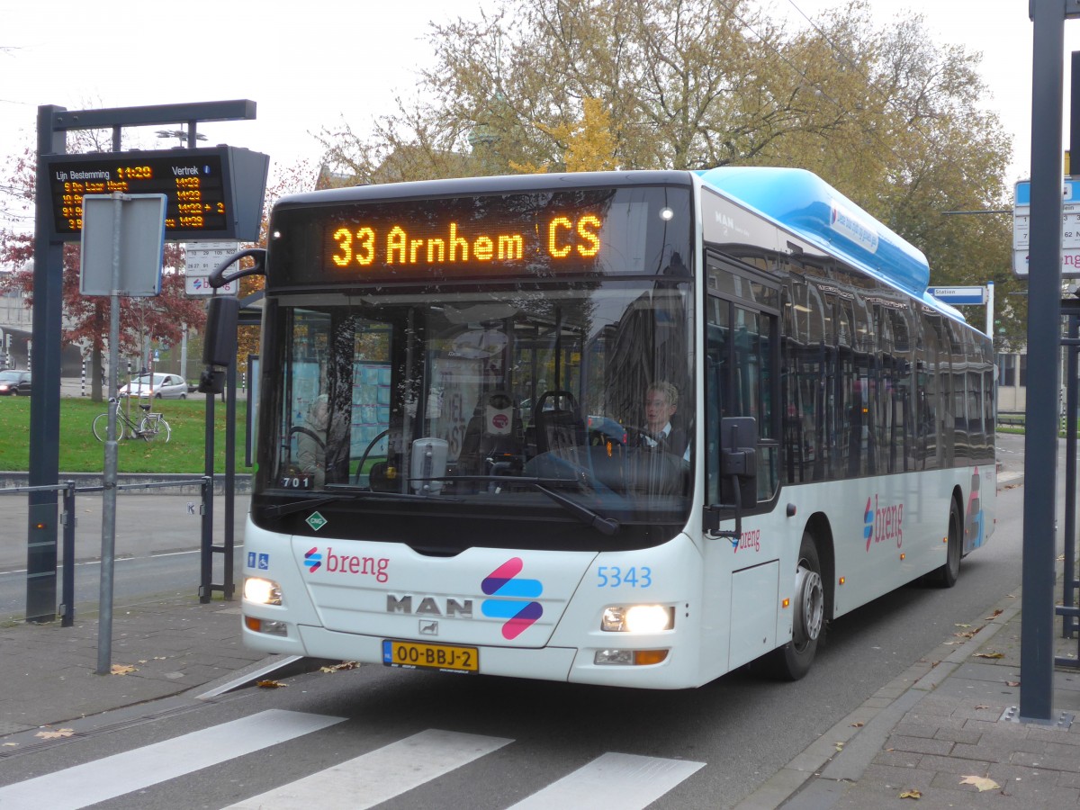 (157'001) - Breng, Ijsselmuiden - Nr. 5343/00-BBJ-2 - MAN am 20. November 2014 in Arnhem, Willemsplein