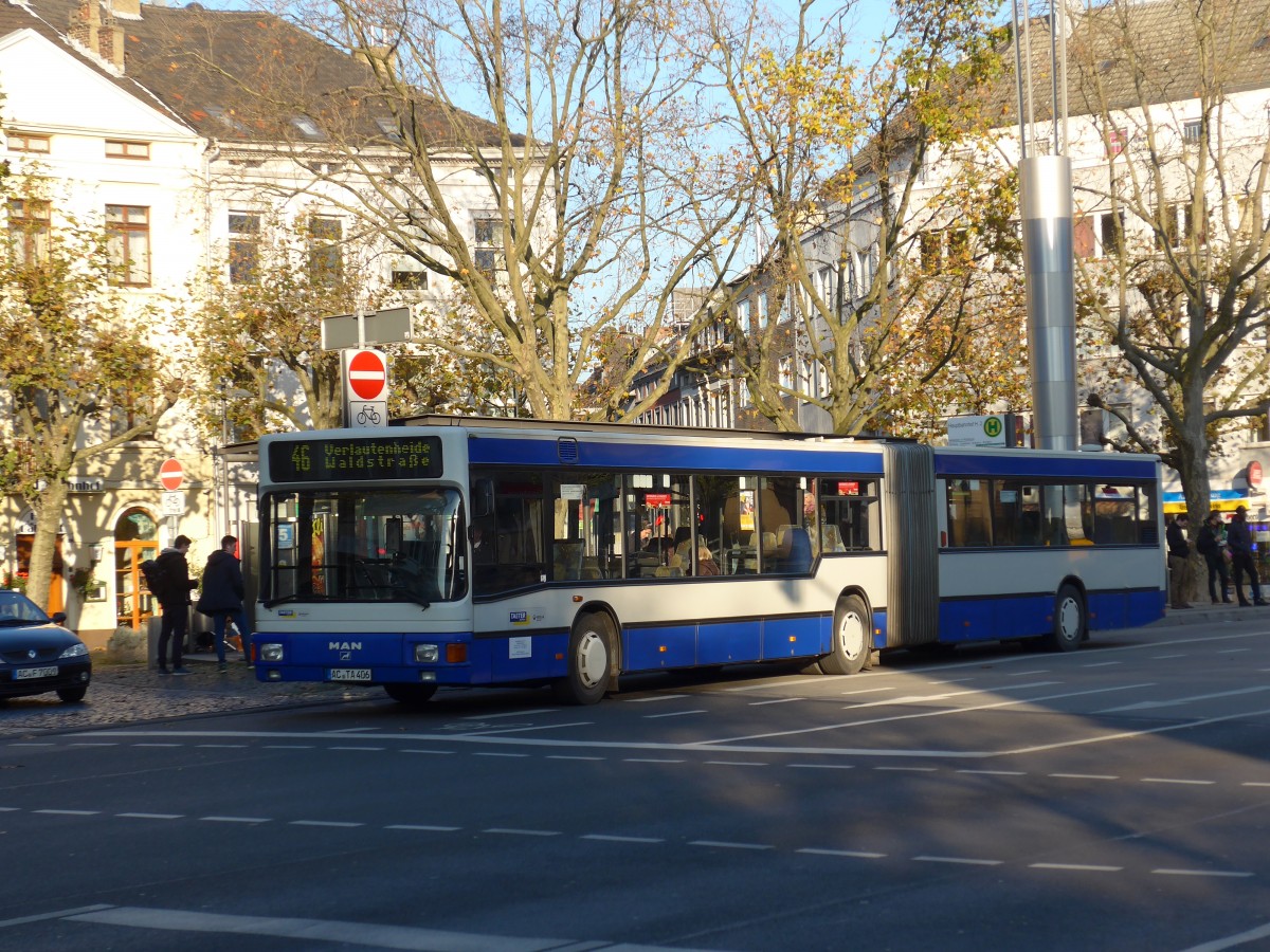 (157'253) - Taeter, Aachen - AC-TA 406 - MAN am 21. November 2014 beim Hauptbahnhof Aachen