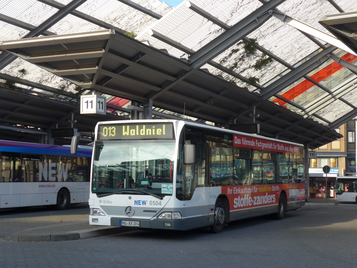 (157'315) - MBus, Mnchengladbach - Nr. 504/MG-XX 384 - Mercedes am 22. November 2014 beim Hauptbahnhof Mnchengladbach