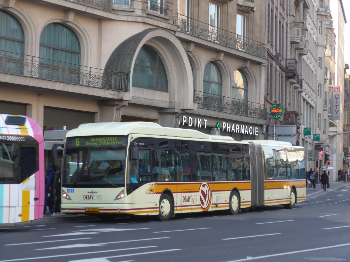 (157'370) - Demy Cars, Keispelt - DC 9522 - Van Hool am 22. November 2014 beim Bahnhof Luxembourg