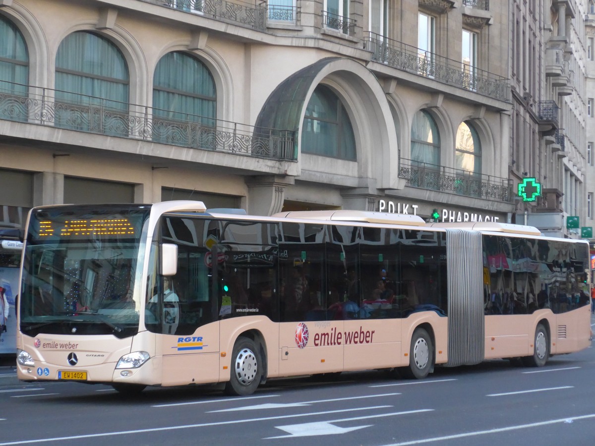 (157'376) - Weber, Canach - EW 1402 - Mercedes am 22. November 2014 beim Bahnhof Luxembourg