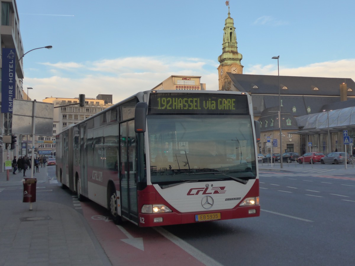 (157'436) - CFL Luxembourg - Nr. 62/EB 5935 - Mercedes am 22. November 2014 beim Bahnhof Luxembourg