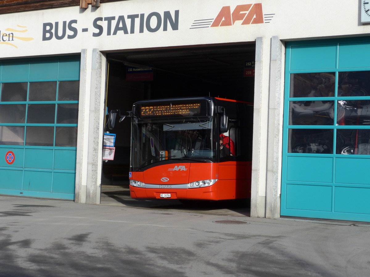 (157'849) - AFA Adelboden - Nr. 91/BE 26'704 - Solaris am 20. Dezember 2014 im Autobahnhof Adelboden (Teilaufnahme)