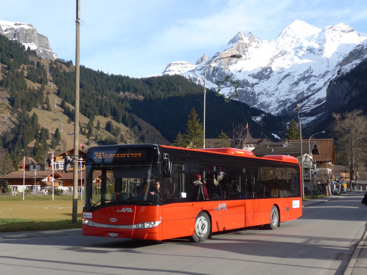 (157'875) - AFA Adelboden - Nr. 30/BE 26'703 - Solaris am 22. Dezember 2014 beim Bahnhof Kandersteg