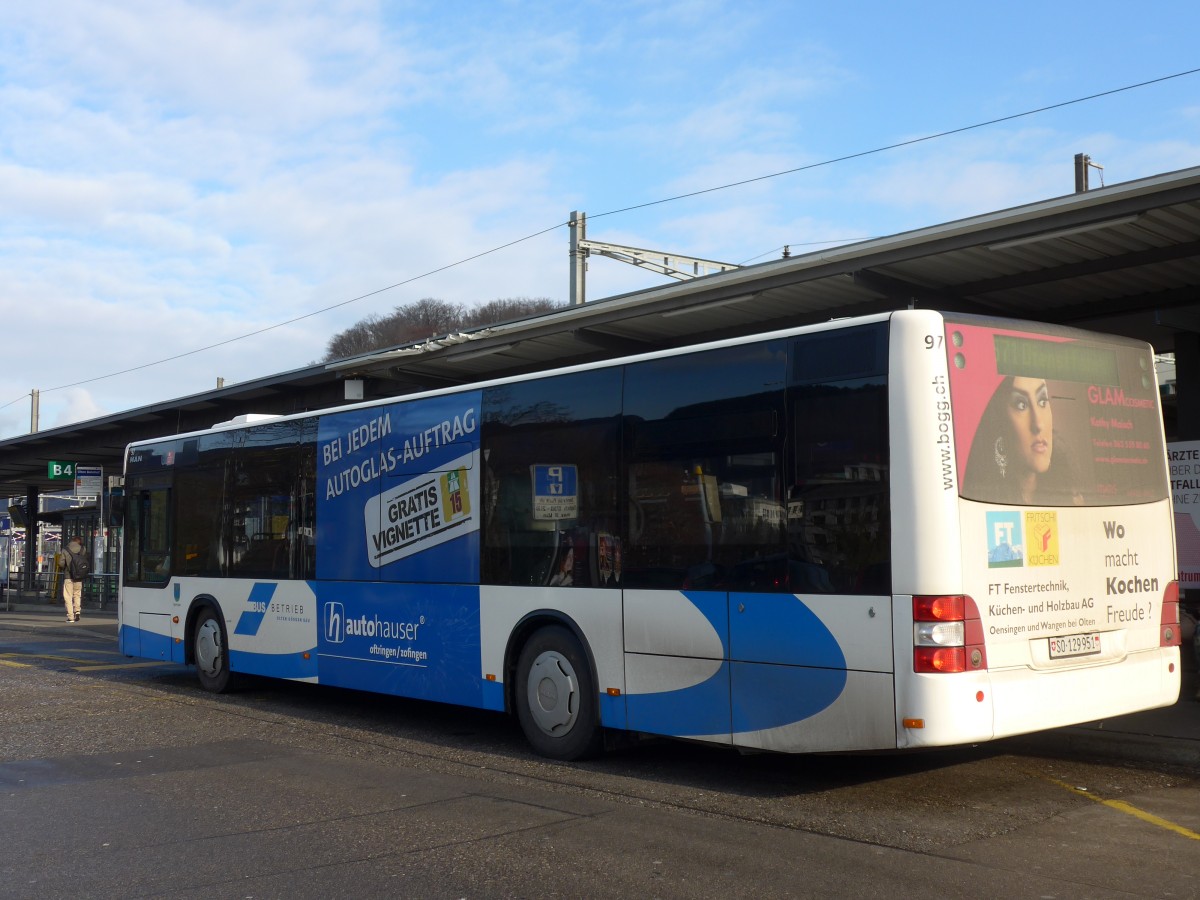 (157'968) - BOGG Wangen b.O. - Nr. 97/SO 129'951 - MAN am 26. Dezember 2014 beim Bahnhof Olten