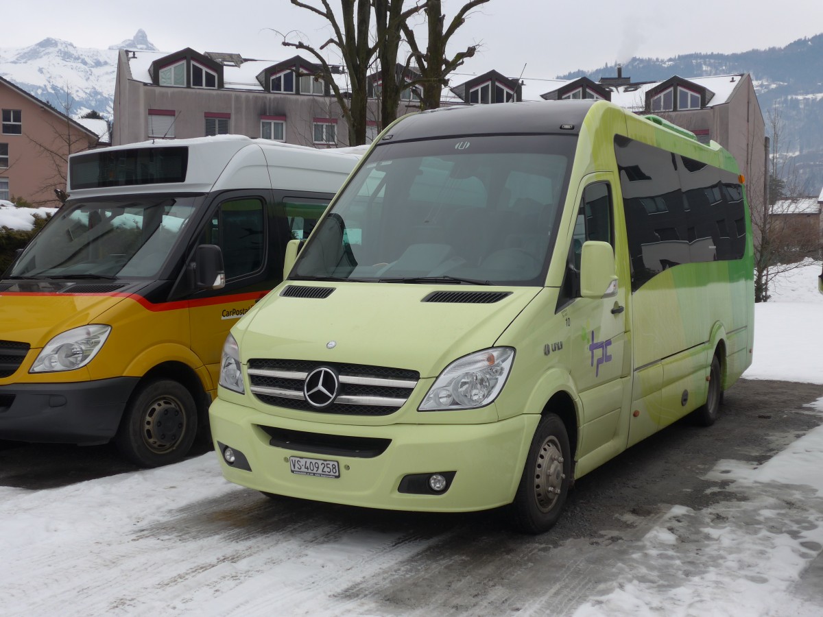 (158'159) - TPC Aigle - Nr. 10/VS 409'258 - Mercedes/UNVI am 2. Januar 2015 in Monthey, Garage