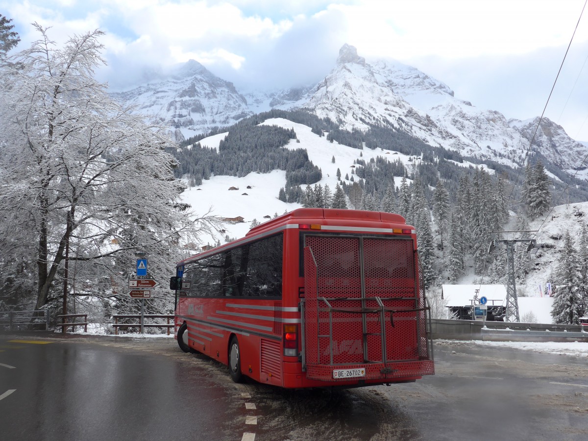 (158'312) - AFA Adelboden - Nr. 25/BE 26'702 - Setra (ex Nr. 12) am 11. Januar 2015 in Adelboden, Mineralquelle