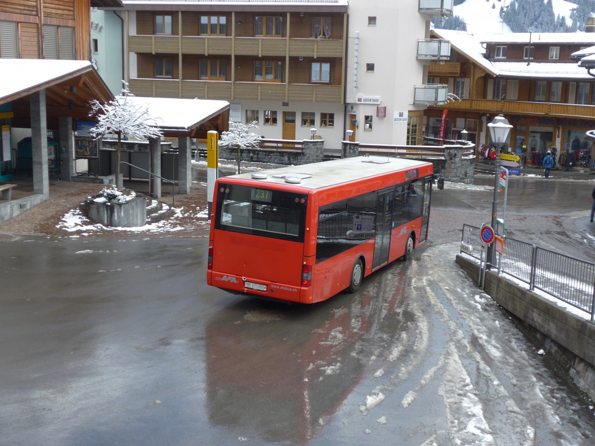 (158'329) - AFA Adelboden - Nr. 55/BE 611'055 - MAN/Gppel am 11. Januar 2015 beim Autobahnhof Adelboden