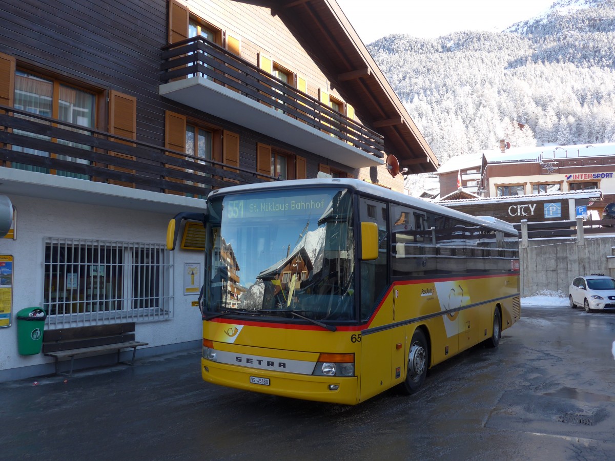 (158'424) - Zerzuben, Visp-Eyholz - Nr. 65/VS 45'880 - Setra am 18. Januar 2015 in Grchen, Post