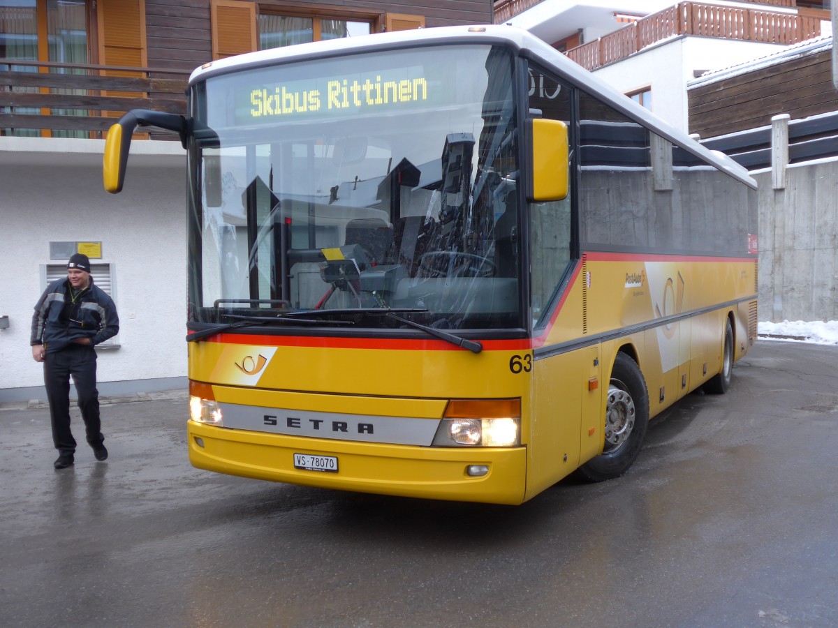 (158'437) - Zerzuben, Visp-Eyholz - Nr. 63/VS 78'070 - Setra am 18. Januar 2015 in Grchen, Post