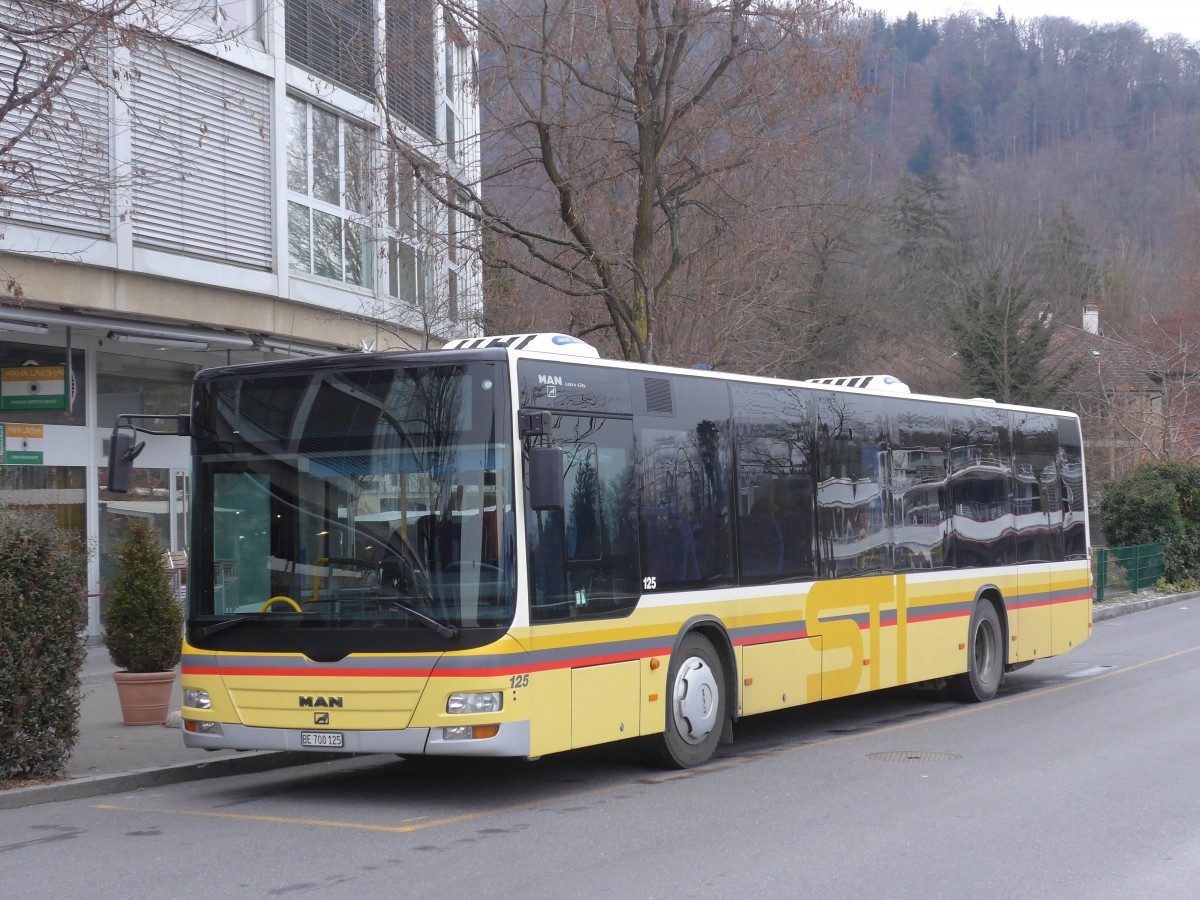 (158'468) - STI Thun - Nr. 125/BE 700'125 - MAN am 24. Januar 2015 bei der Schifflndte Thun