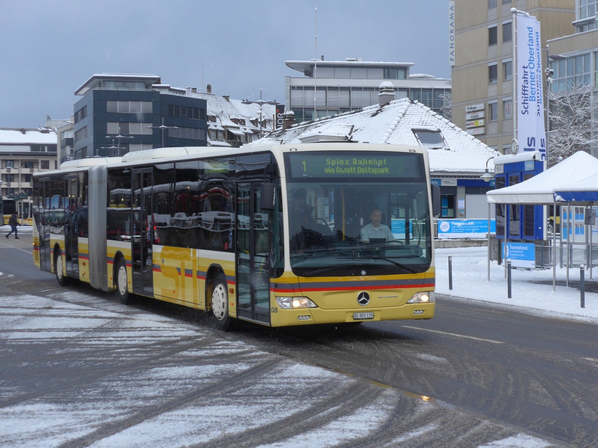 (158'519) - STI Thun - Nr. 135/BE 801'135 - Mercedes am 1. Februar 2015 bei der Schifflndte Thun