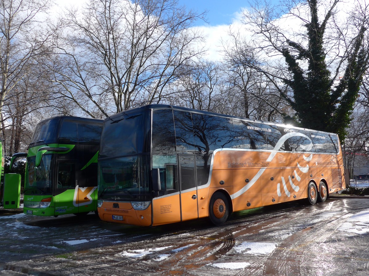 (158'526) - Aus Deutschland: Steber, Mindelheim - MN-AE 1001 - Van Hool am 1. Februar 2015 in Zrich, Sihlquai