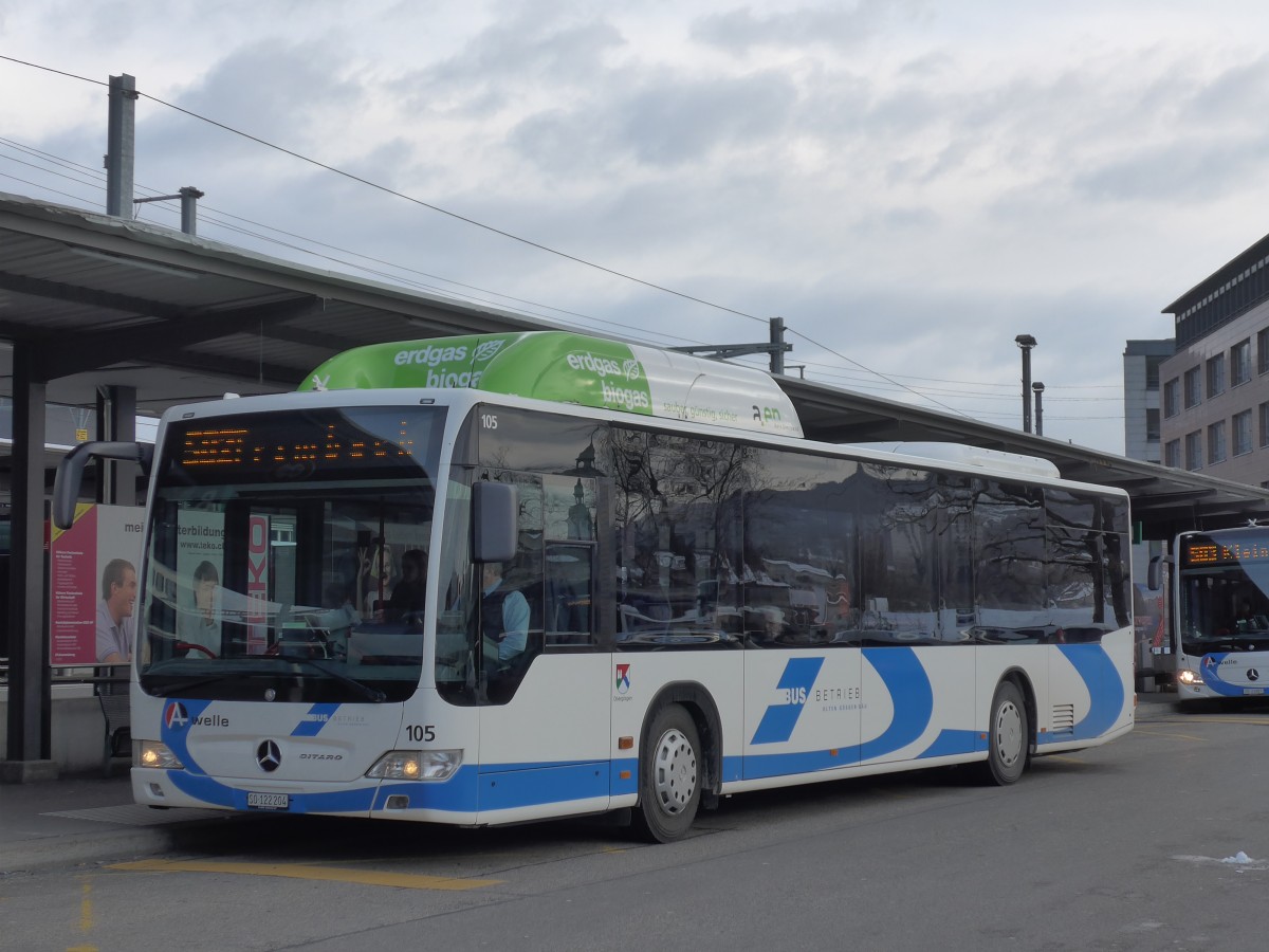 (158'637) - BOGG Wangen b.O. - Nr. 105/SO 122'204 - Mercedes am 4. Februar 2015 beim Bahnhof Olten