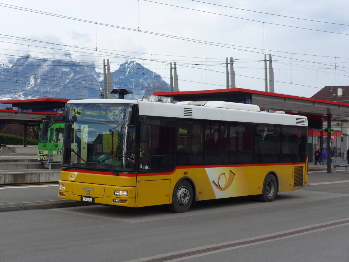 (158'767) - TPC Aigle - VD 1174 - MAN/Gppel am 15. Februar 2015 beim Bahnhof Aigle