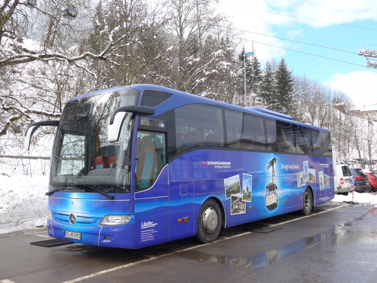 (158'836) - Aus Deutschland: Lufer, Horben - FR-MF 8993 - Mercedes am 22. Februar 2015 beim Bahnhof Le Chble