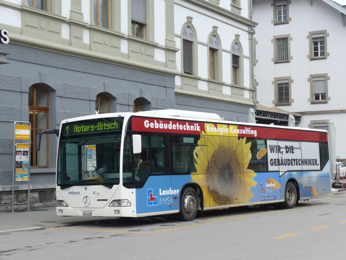 (158'865) - PostAuto Wallis - VS 241'960 - Mercedes am 22. Februar 2015 beim Bahnhof Brig