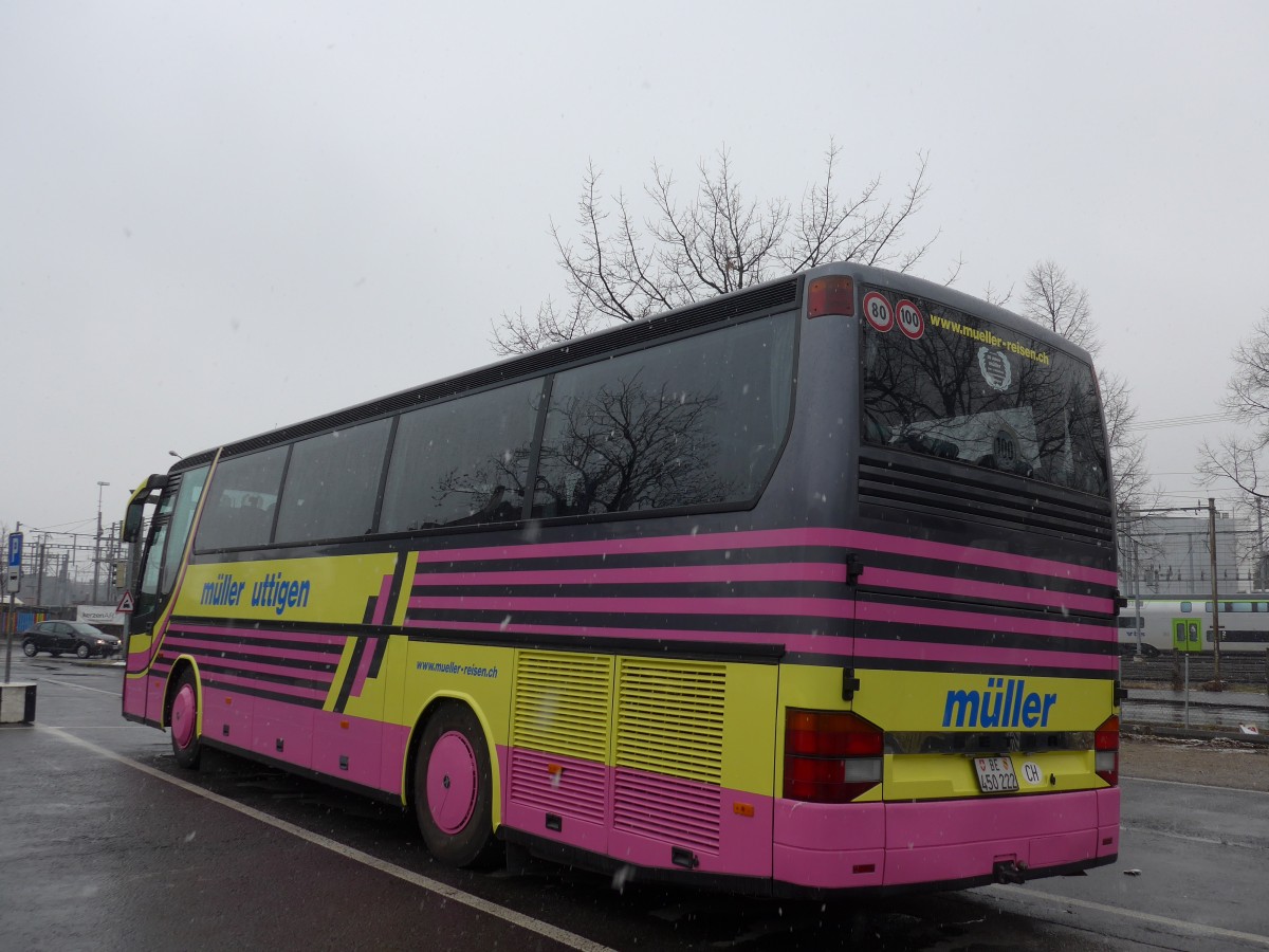 (158'885) - Mller, Uttigen - BE 450'222 - Setra am 27. Februar 2015 in Thun, Seestrasse