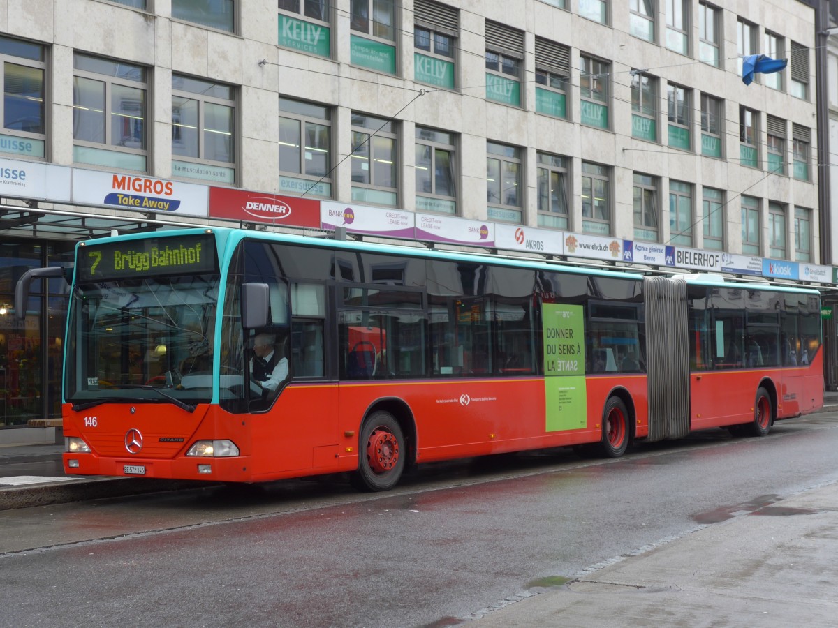 (158'972) - VB Biel - Nr. 146/BE 572'146 - Mercedes am 2. Mrz 2015 in Biel, Guisanplatz