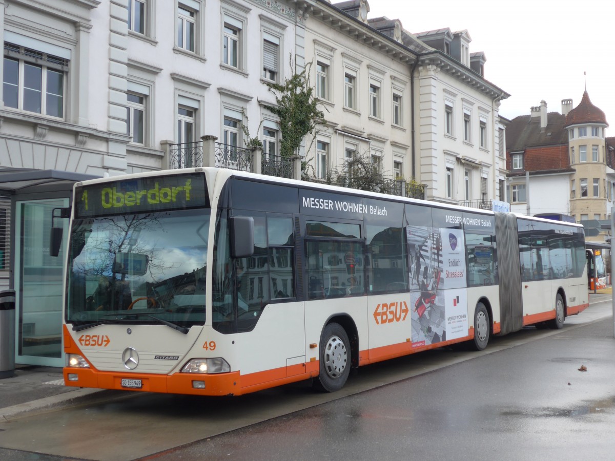 (159'018) - BSU Solothurn - Nr. 49/SO 155'949 - Mercedes am 2. Mrz 2015 beim Hauptbahnhof Solothurn