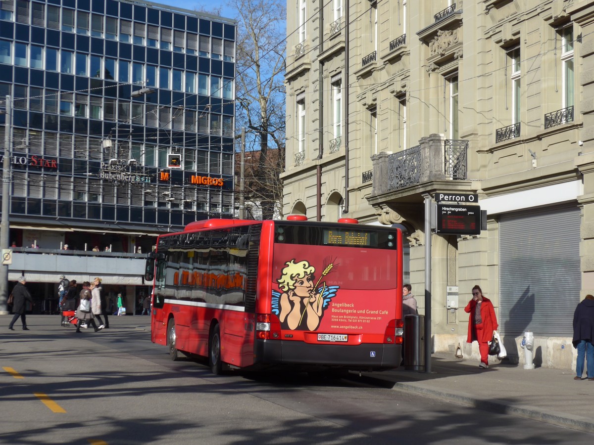 (159'048) - Bernmobil, Bern - Nr. 414/BE 716'414 - MAN am 9. Mrz 2015 in Bern, Hirschengraben