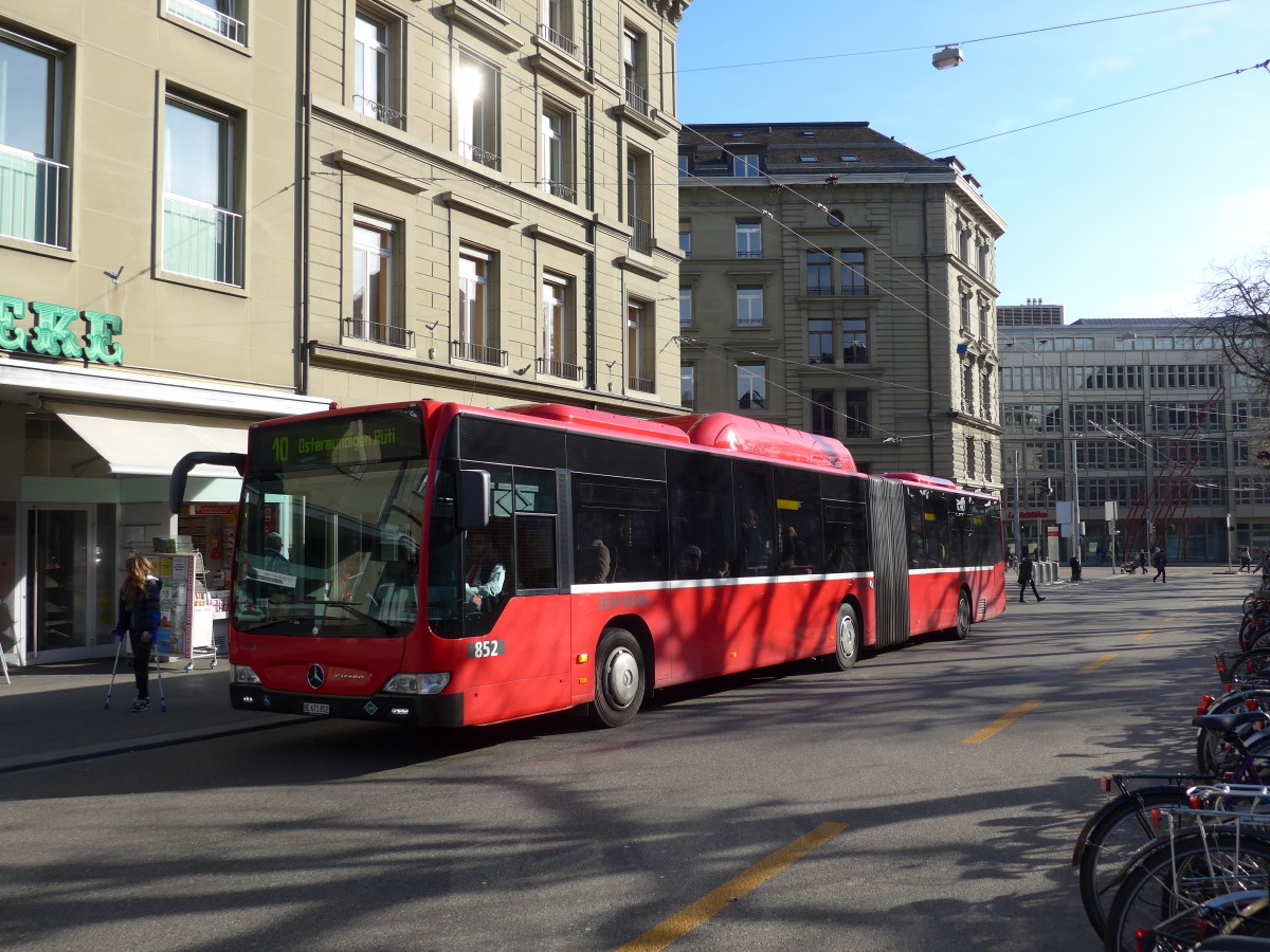 (159'049) - Bernmobil, Bern - Nr. 852/BE 671'852 - Mercedes am 9. Mrz 2015 in Bern, Hirschengraben