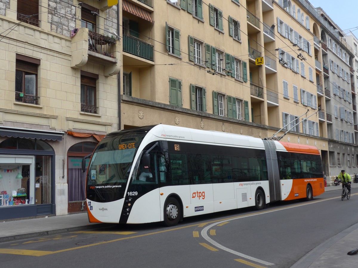 (159'117) - TPG Genve - Nr. 1629 - Van Hool Gelenktrolleybus am 14. Mrz 2015 in Genve, Jonction