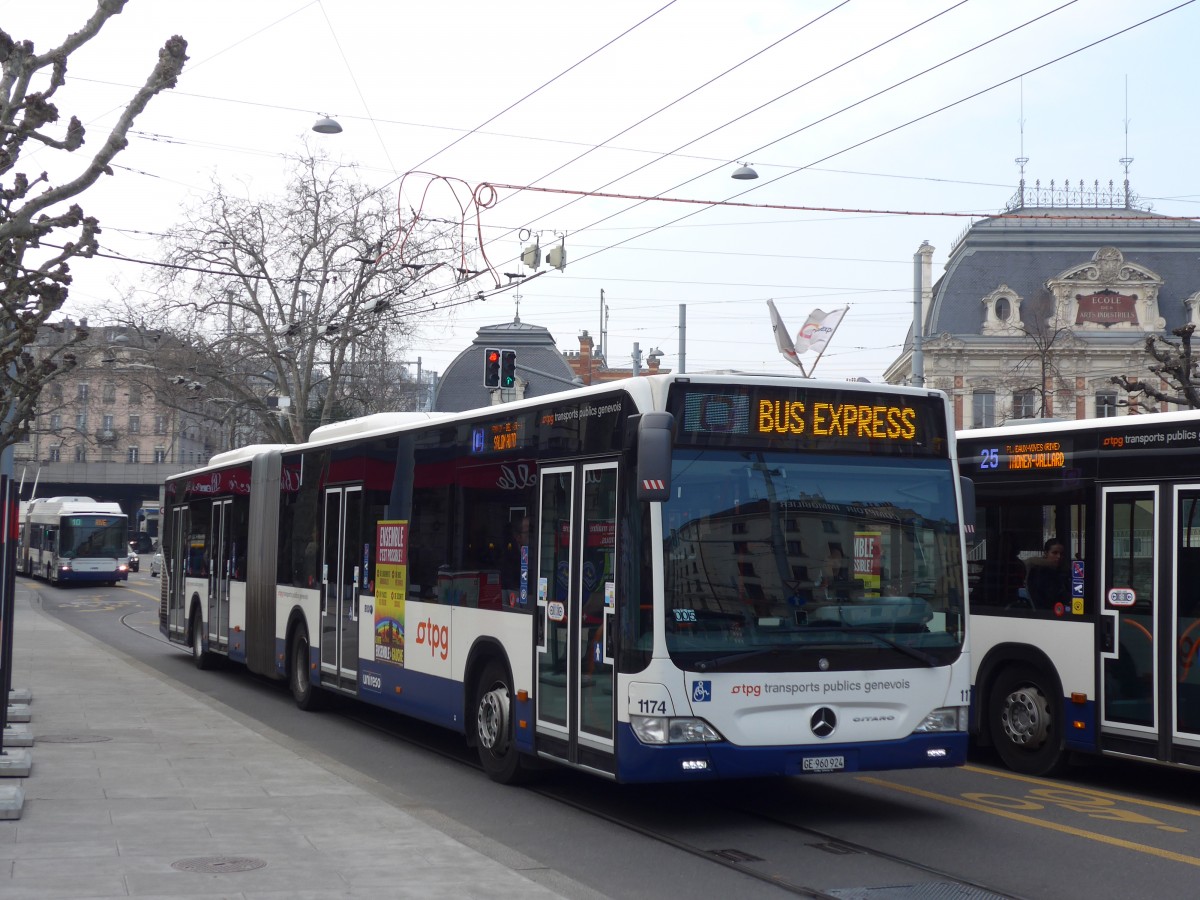 (159'138) - TPG Genve - Nr. 1174/GE 960'924 - Mercedes am 14. Mrz 2015 in Genve, Place des Vingt-Deux-Cantons