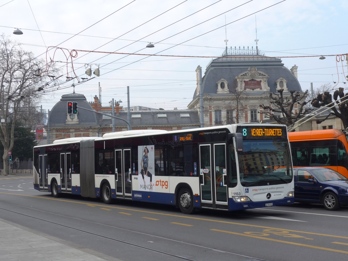 (159'147) - TPG Genve - Nr. 1153/GE 960'903 - Mercedes am 14. Mrz 2015 in Genve, Place des Vingt-Deux-Cantons