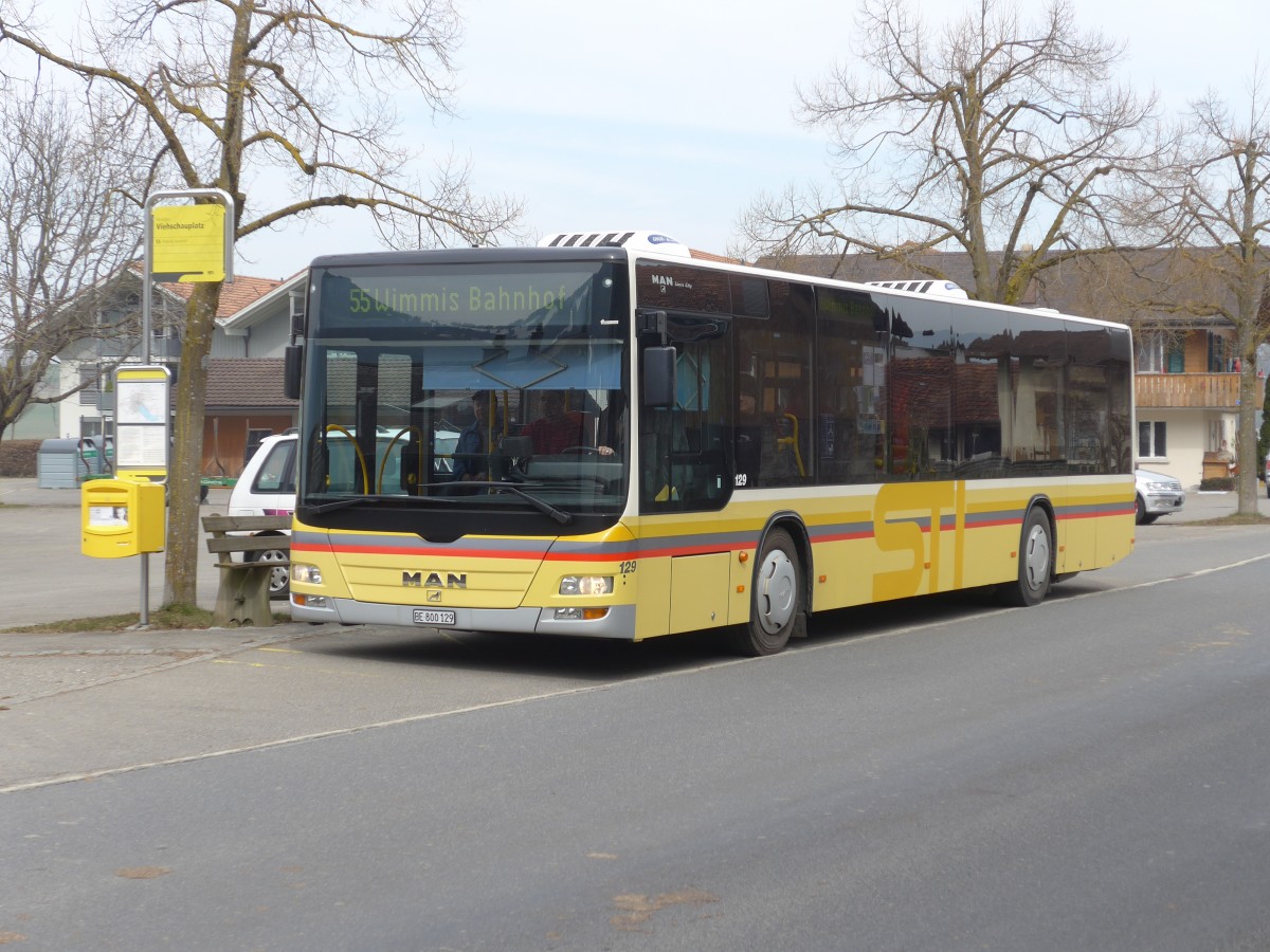 (159'185) - STI Thun - Nr. 129/BE 800'129 - MAN am 16. Mrz 2015 in Reutigen, Viehschauplatz