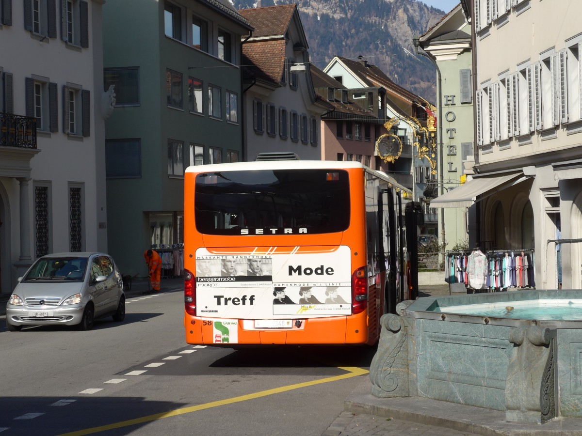 (159'283) - AAGU Altdorf - Nr. 58/UR 9348 - Setra am 18. Mrz 2015 in Altdorf, Telldenkmal