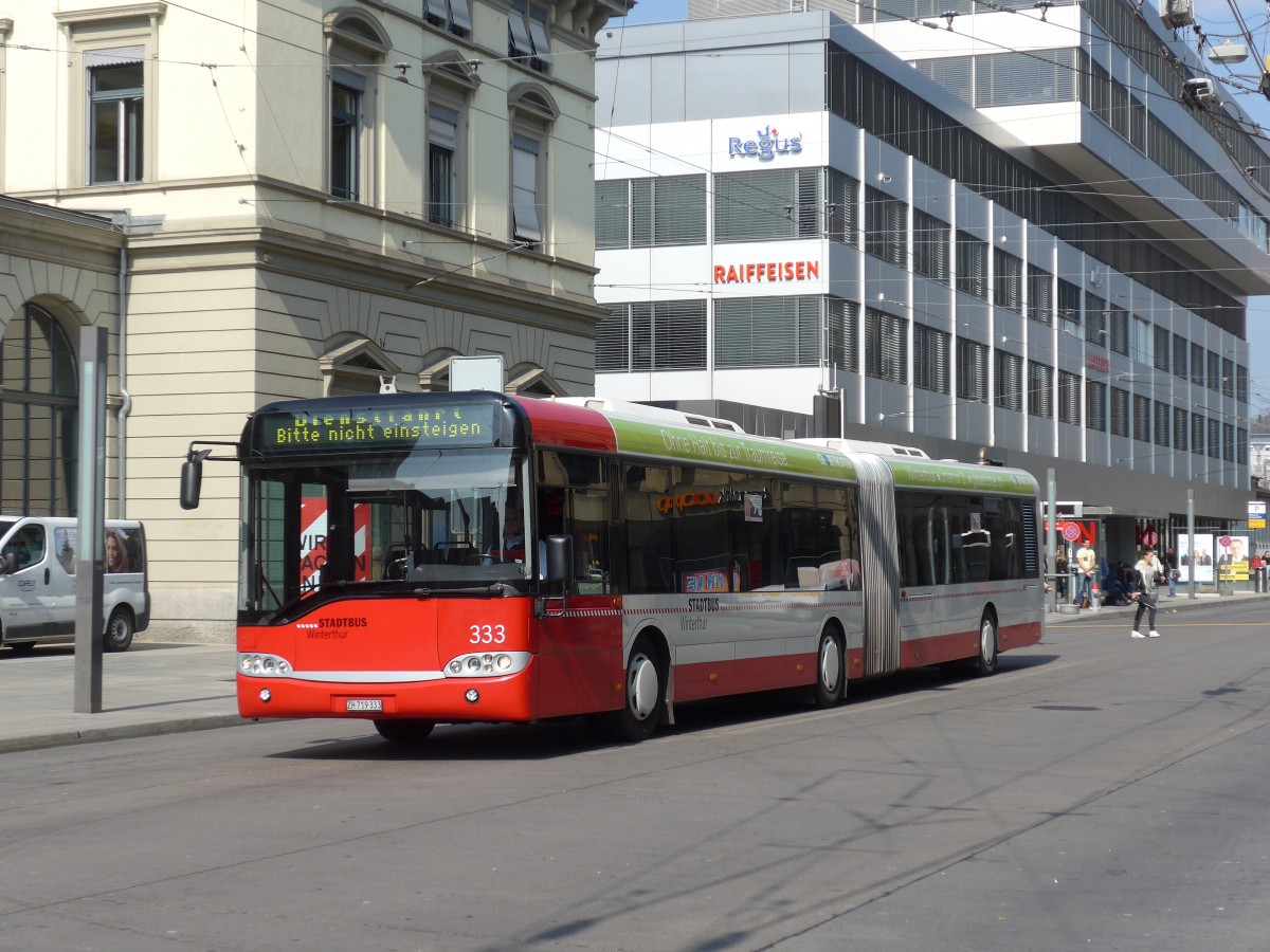 (159'413) - SW Winterthur - Nr. 333/ZH 719'333 - Solaris am 19. Mrz 2015 beim Hauptbahnhof Winterthur