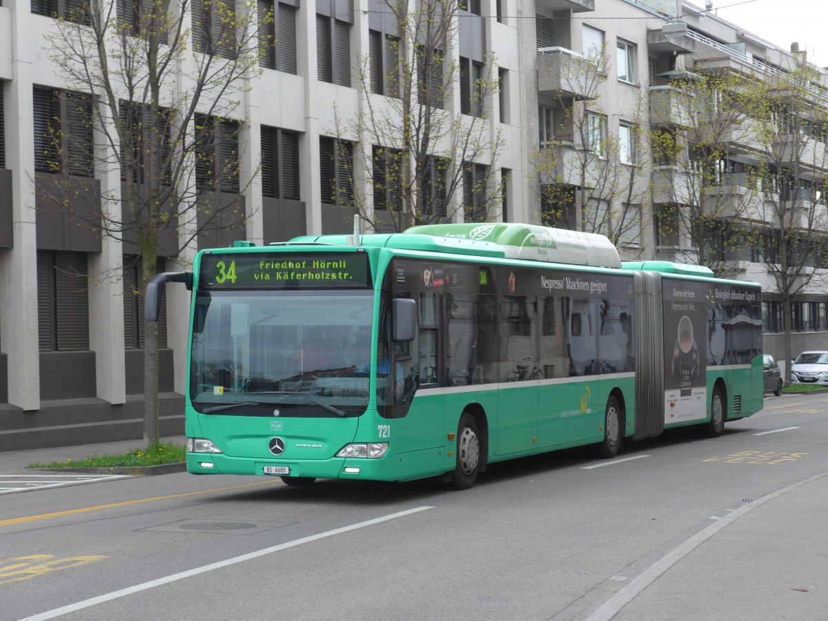 (159'706) - BVB Basel - Nr. 721/BS 6680 - Mercedes am 11. April 2015 in Basel, Wettsteinplatz