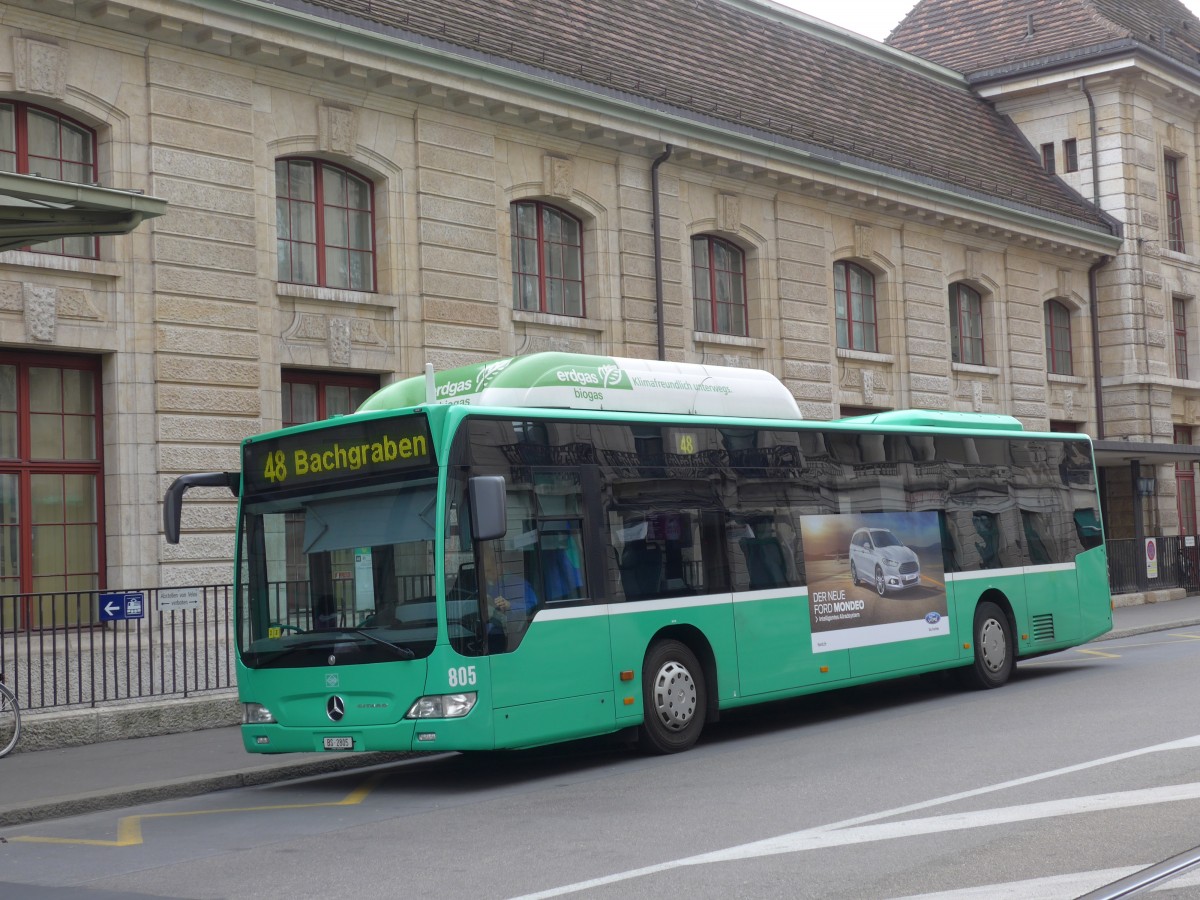 (159'731) - BVB Basel - Nr. 805/BS 2805 - Mercedes am 11. April 2015 beim Bahnhof Basel