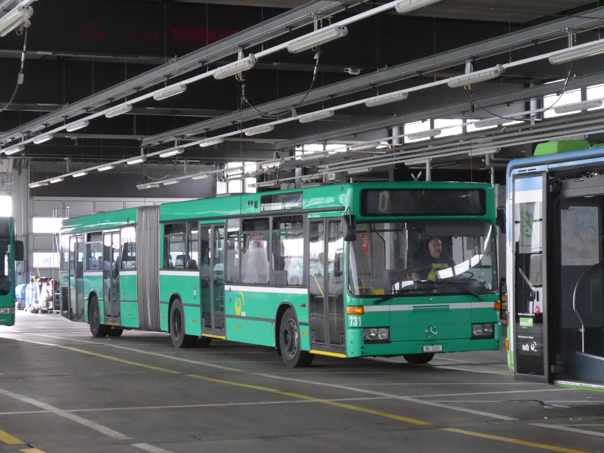 (159'768) - BVB Basel - Nr. 731/BS 3231 - Mercedes (ex VAG Freiburg/D Nr. 927) am 11. April 2015 in Basel, Garage Rankstrasse