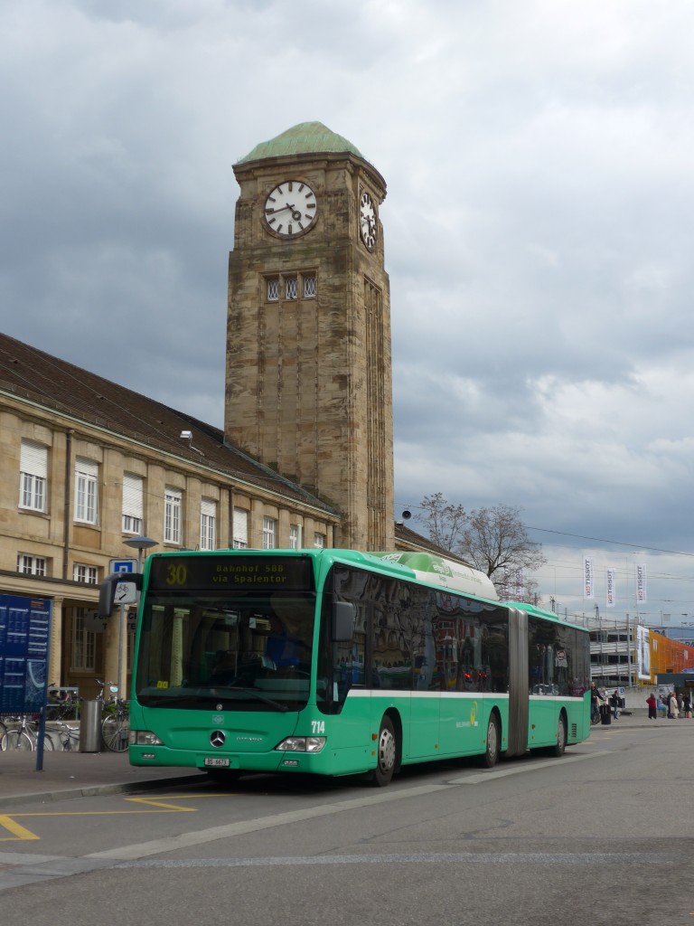 (159'855) - BVB Basel - Nr. 714/BS 6673 - Mercedes am 11. April 2015 in Basel, Badischer Bahnhof