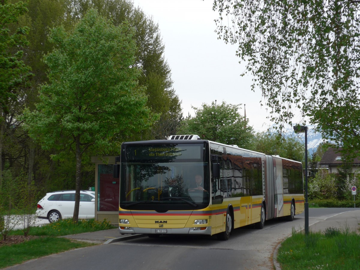 (159'964) - STI Thun - Nr. 121/BE 700'121 - MAN am 25. April 2015 in Gwatt, Deltapark